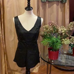 Black pleather peplum top